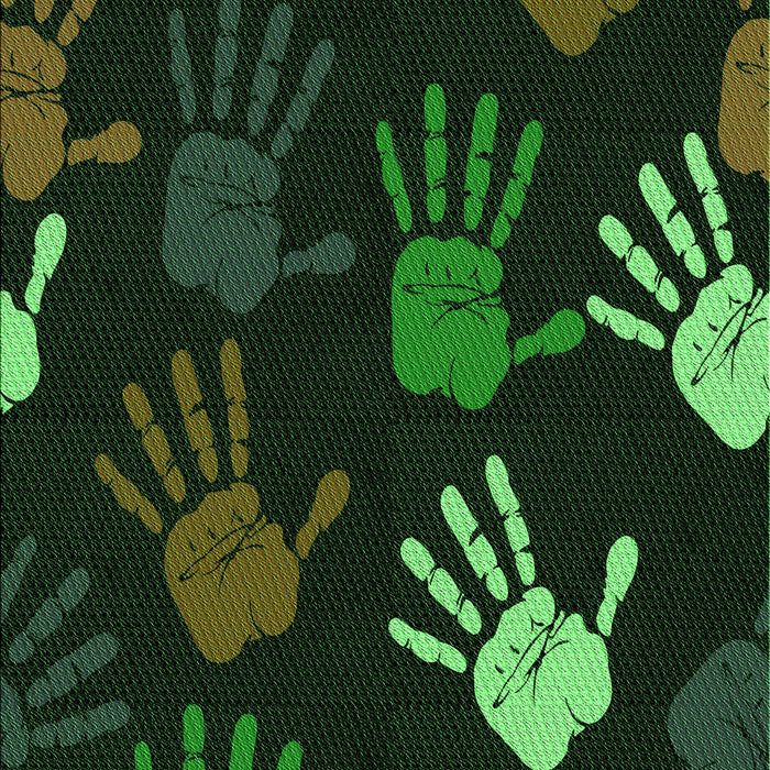 Patterned Black Rug, pat1687grn