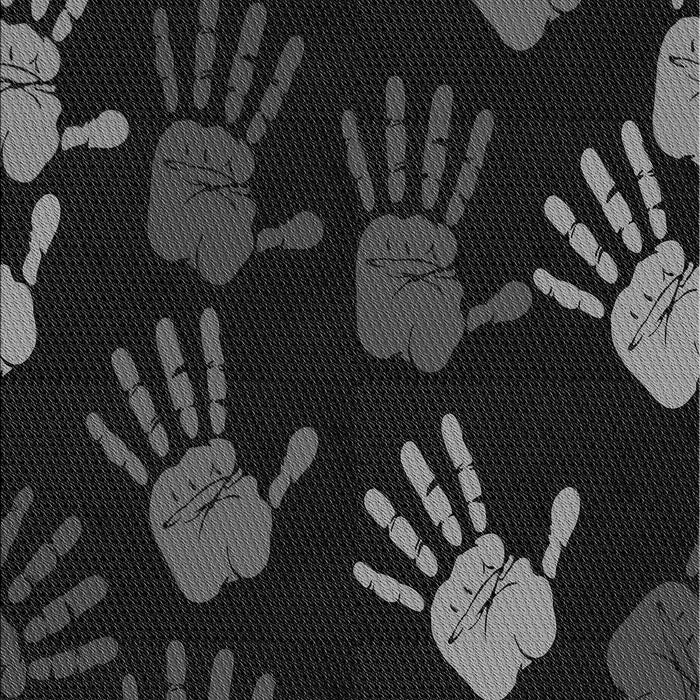 Machine Washable Transitional Black Rug, wshpat1687gry