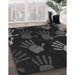 Patterned Black Rug in Family Room, pat1687gry