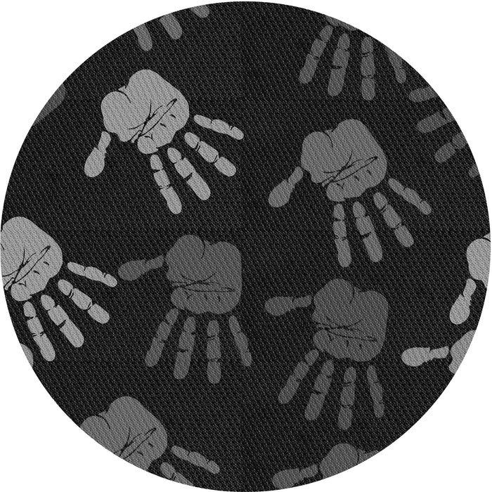 Square Machine Washable Transitional Black Rug in a Living Room, wshpat1687gry