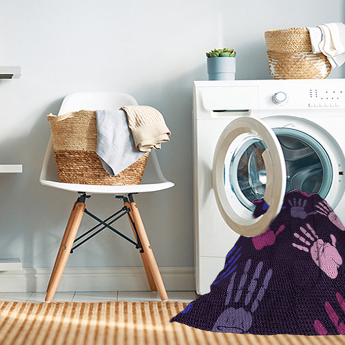 Machine Washable Transitional Deep Purple Rug in a Washing Machine, wshpat1687pur