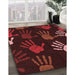 Patterned Fire Brick Red Rug in Family Room, pat1687rd