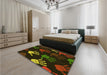 Patterned Oak Brown Rug in a Bedroom, pat1687yw