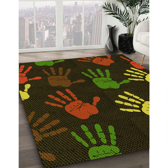 Machine Washable Transitional Oak Brown Rug in a Family Room, wshpat1687yw