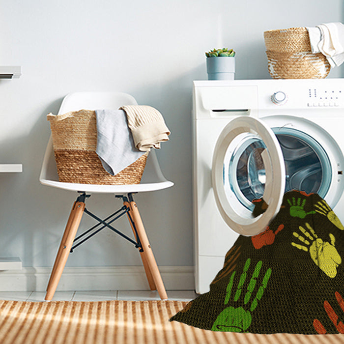 Machine Washable Transitional Oak Brown Rug in a Washing Machine, wshpat1687yw