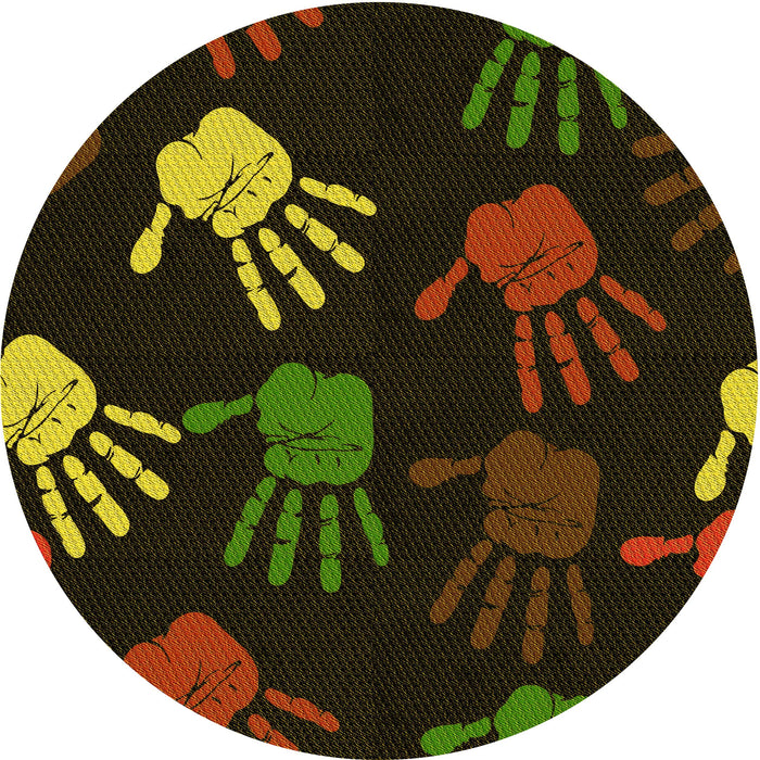 Square Patterned Oak Brown Rug, pat1687yw