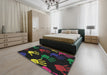 Patterned Gray Novelty Rug in a Bedroom, pat1687