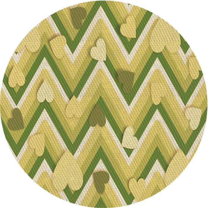 Square Machine Washable Transitional Dark Yellow Green Rug in a Living Room, wshpat1688brn