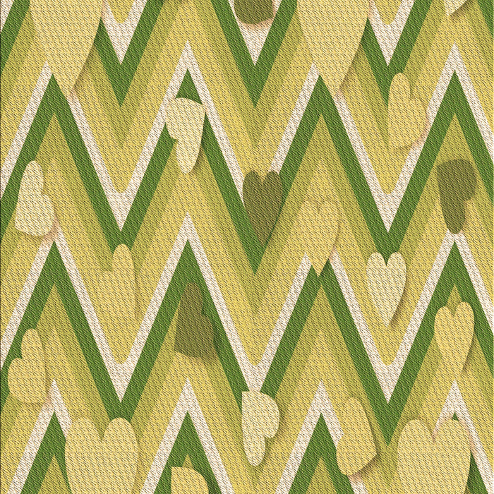 Patterned Dark Yellow Green Rug, pat1688brn