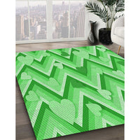 Patterned Neon Green Rug, pat1688grn