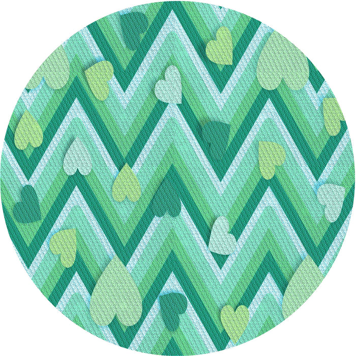 Square Machine Washable Transitional Turquoise Green Rug in a Living Room, wshpat1688lblu