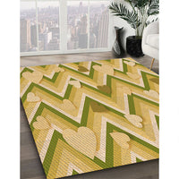 Patterned Dark Golden Brown Rug, pat1688org