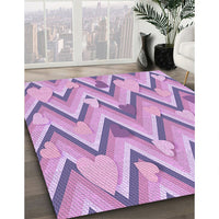 Patterned Pastel Purple Pink Rug, pat1688pur