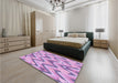 Patterned Pastel Purple Pink Rug in a Bedroom, pat1688pur