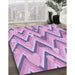 Patterned Pastel Purple Pink Rug in Family Room, pat1688pur