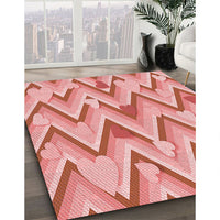 Patterned Pastel Pink Rug, pat1688rd