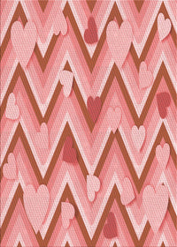 Machine Washable Transitional Pastel Pink Rug, wshpat1688rd