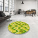 Round Patterned Pistachio Green Rug in a Office, pat1688yw