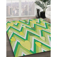 Patterned Green Novelty Rug, pat1688