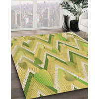 Patterned Bold Yellow Rug, pat1689brn