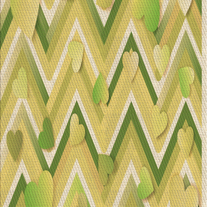 Patterned Bold Yellow Rug, pat1689brn