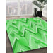 Machine Washable Transitional Neon Green Rug in a Family Room, wshpat1689grn