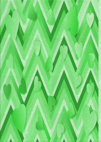 Machine Washable Transitional Neon Green Rug, wshpat1689grn