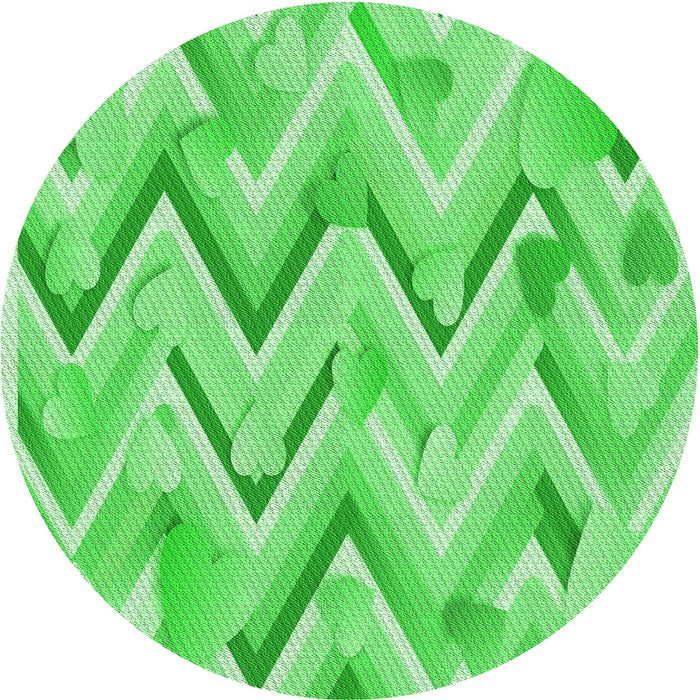 Square Machine Washable Transitional Neon Green Rug in a Living Room, wshpat1689grn