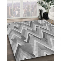 Patterned Platinum Gray Rug, pat1689gry