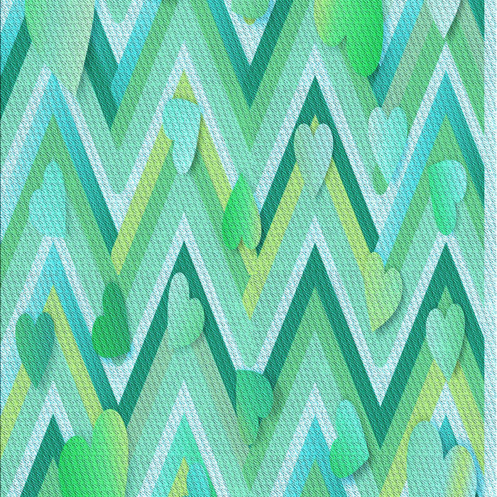 Patterned Turquoise Green Rug, pat1689lblu