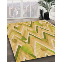 Patterned Caramel Brown Rug, pat1689org