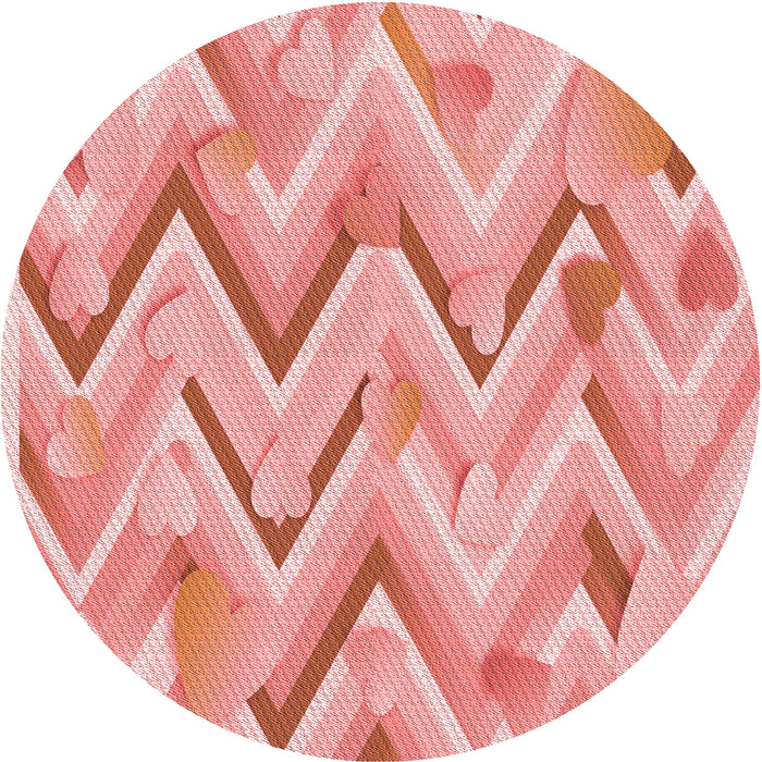Square Patterned Pastel Pink Rug, pat1689rd