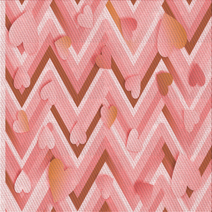 Round Patterned Pastel Pink Rug, pat1689rd