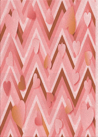 Machine Washable Transitional Pastel Pink Rug, wshpat1689rd