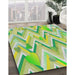 Patterned Green Novelty Rug in Family Room, pat1689