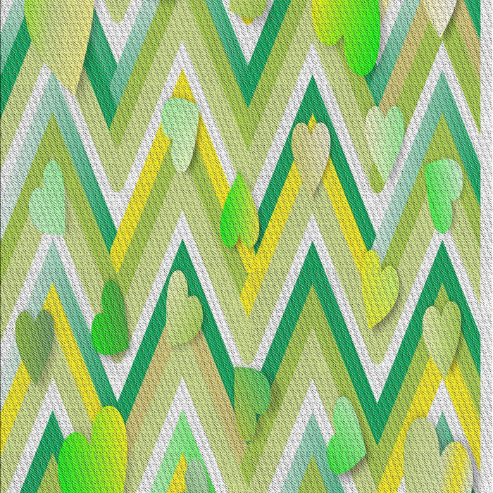 Patterned Green Novelty Rug, pat1689