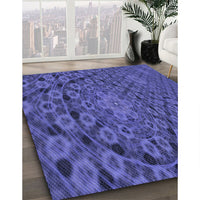 Patterned Light Slate Blue Rug, pat169blu