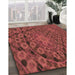 Machine Washable Transitional Red Rug in a Family Room, wshpat169brn