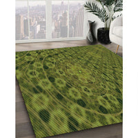 Patterned Army Green Rug, pat169grn