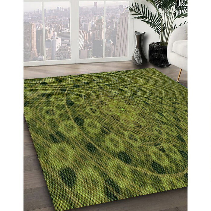 Machine Washable Transitional Army Green Rug in a Family Room, wshpat169grn