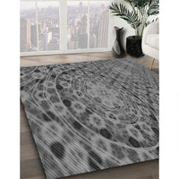 Patterned Gunmetal Gray Rug, pat169gry