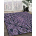 Patterned Plum Purple Rug in Family Room, pat169lblu