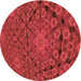 Square Patterned Red Rug, pat169org