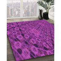 Patterned Medium Violet Red Pink Rug, pat169pur