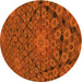 Square Patterned Orange Red Orange Rug, pat169yw