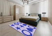 Patterned Mauve Purple Rug in a Bedroom, pat1690blu