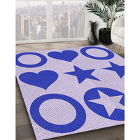 Patterned Mauve Purple Rug, pat1690blu