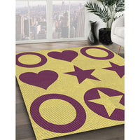 Patterned Yellow Rug, pat1690brn