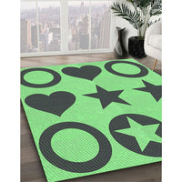 Patterned Green Rug, pat1690grn