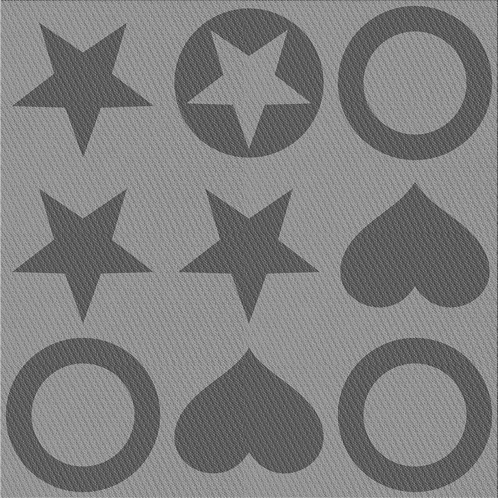 Round Patterned Ash Gray Rug, pat1690gry